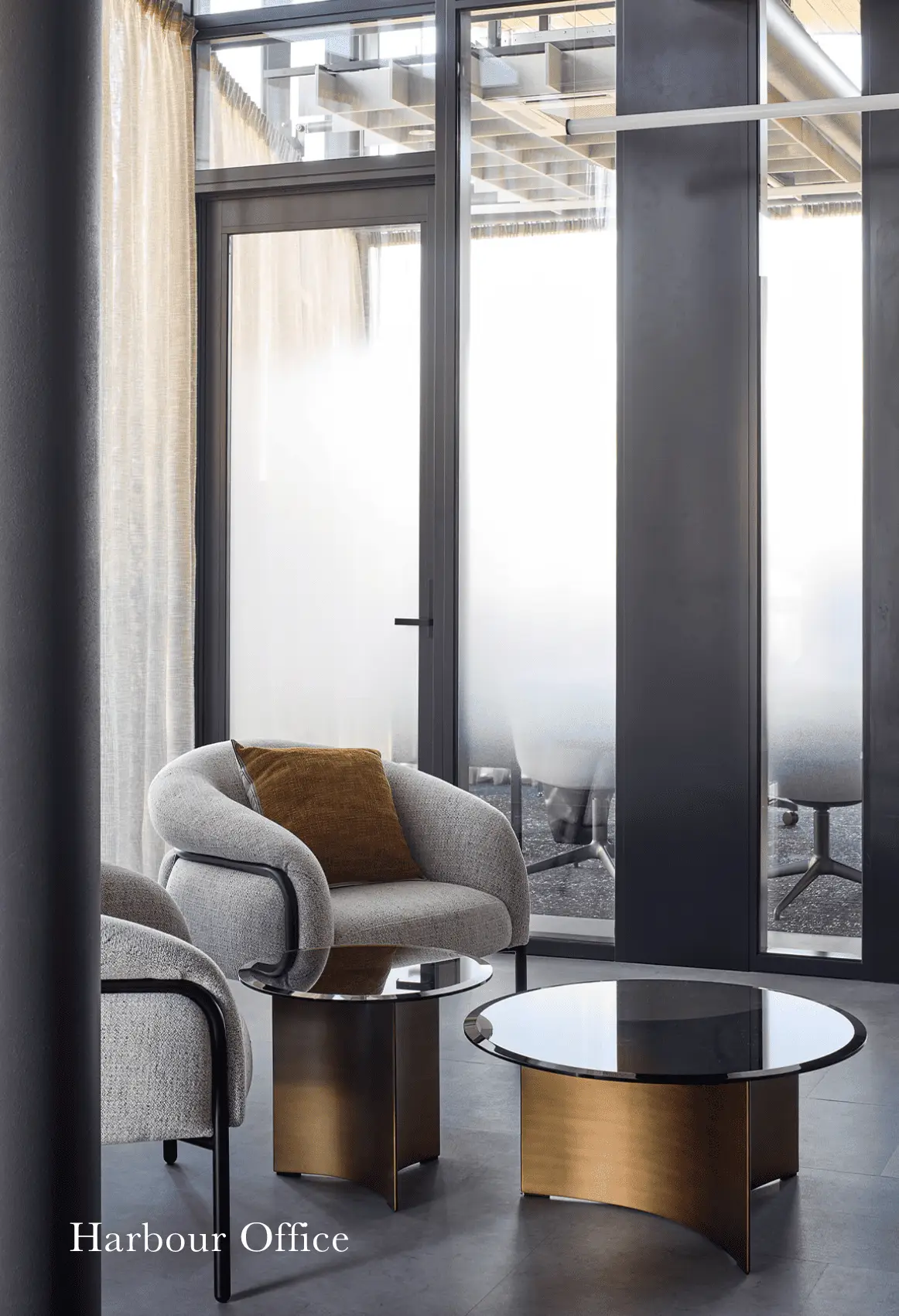 Harbourside Commercial office exterior and interior overview with modern workspace design