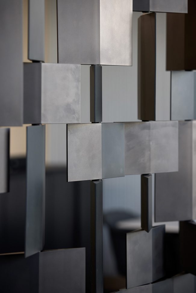 Detailed view of Harbour Office interior design finishes